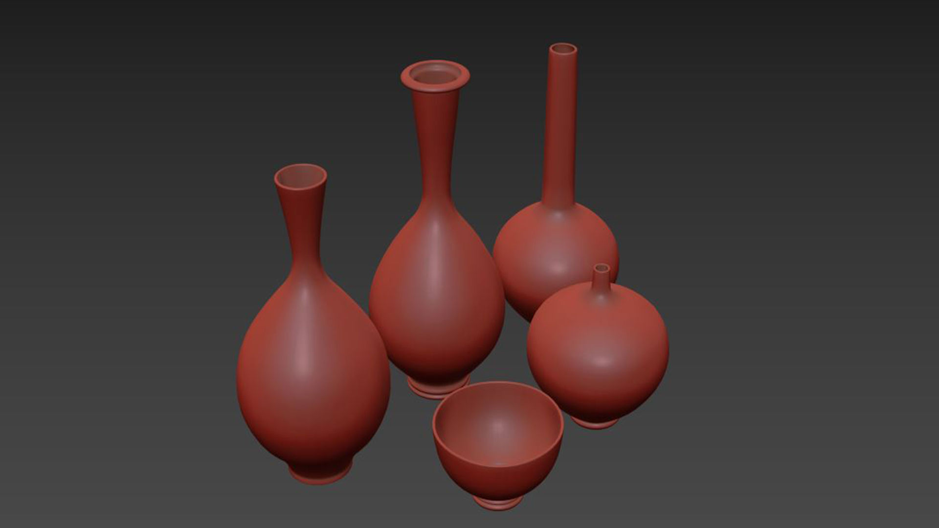 Ceramic Vases Set 2 by Berndt Friberg 3D model_5