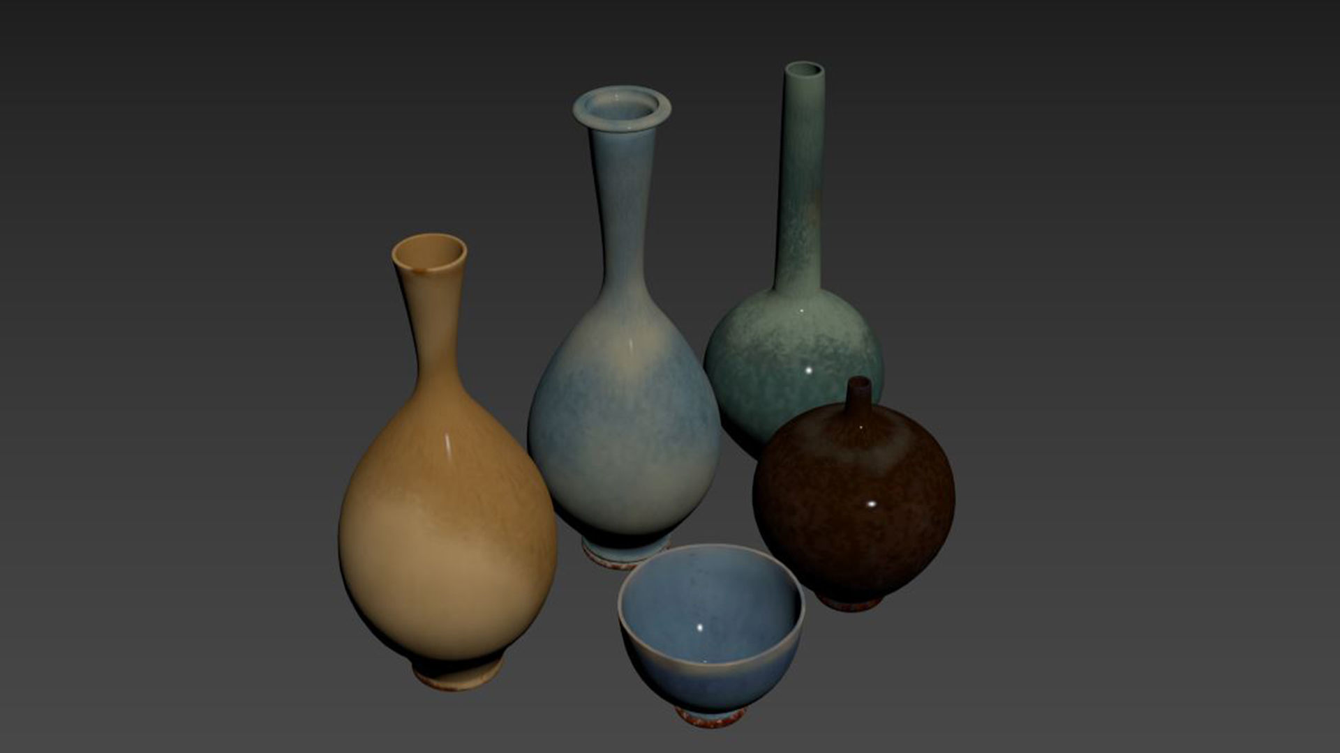 Ceramic Vases Set 2 by Berndt Friberg 3D model_4