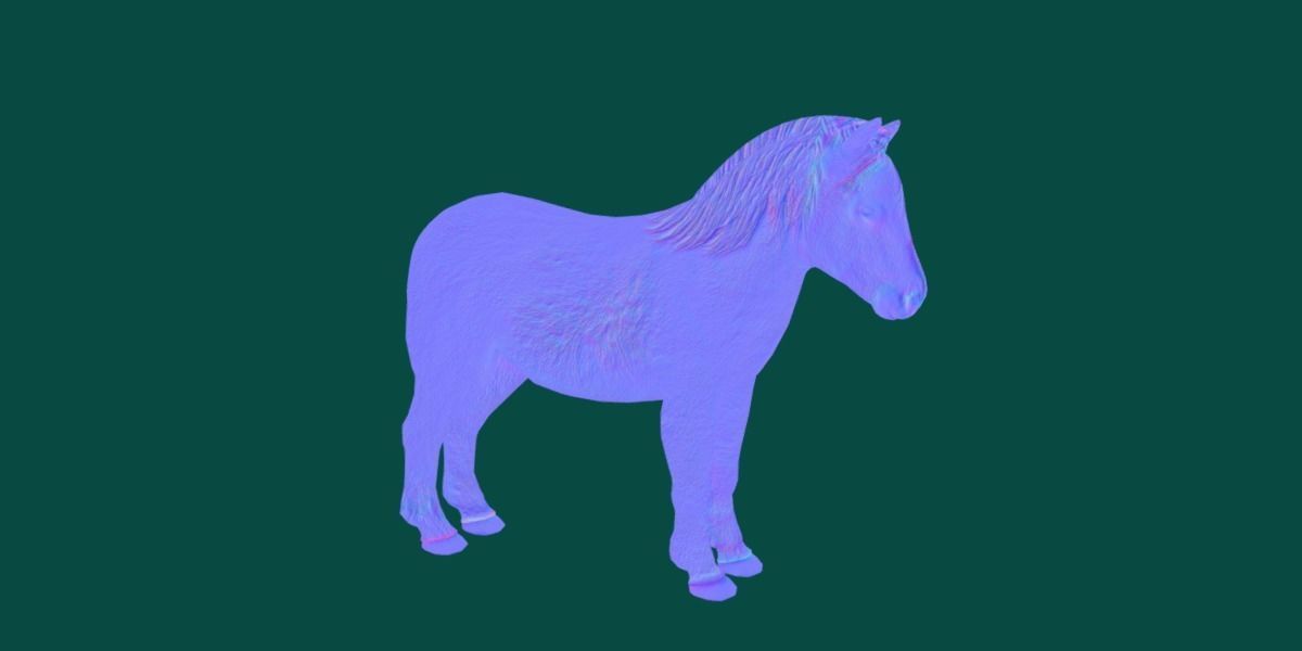 Pony Small Horse Animal Low-poly 3D model_24