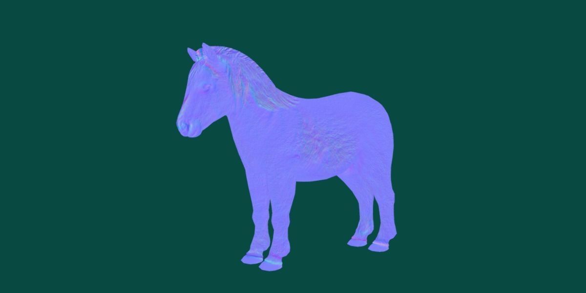 Pony Small Horse Animal Low-poly 3D model_23