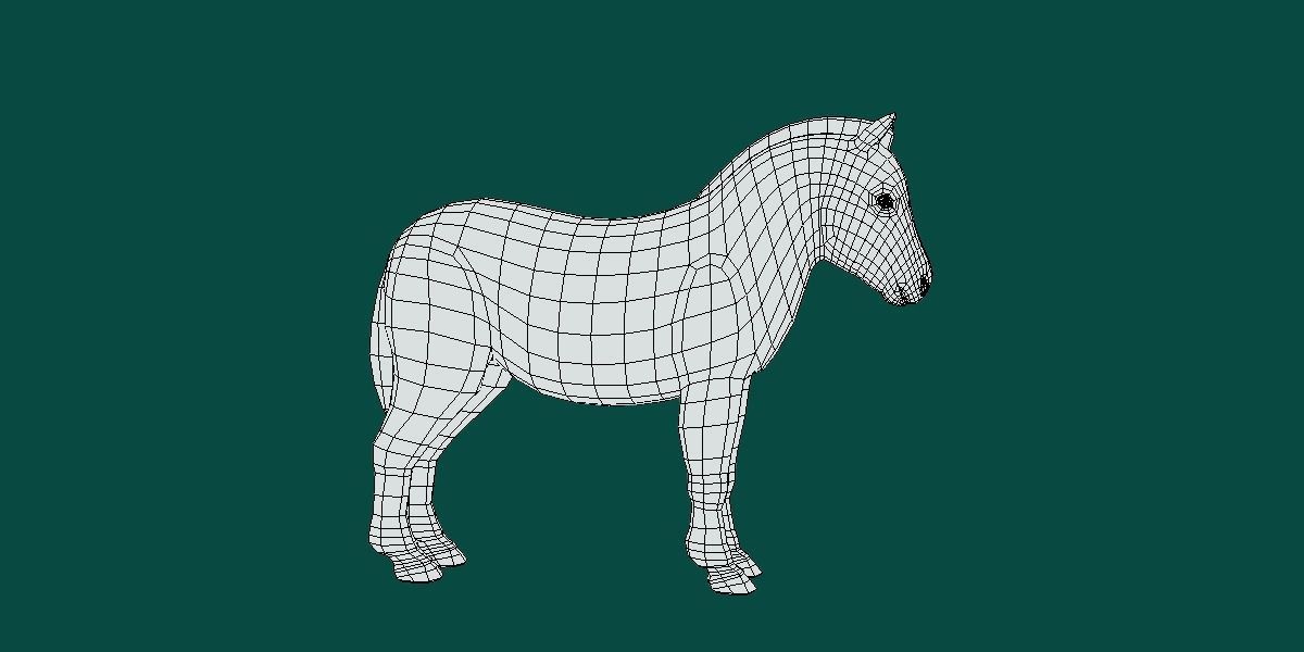 Pony Small Horse Animal Low-poly 3D model_11