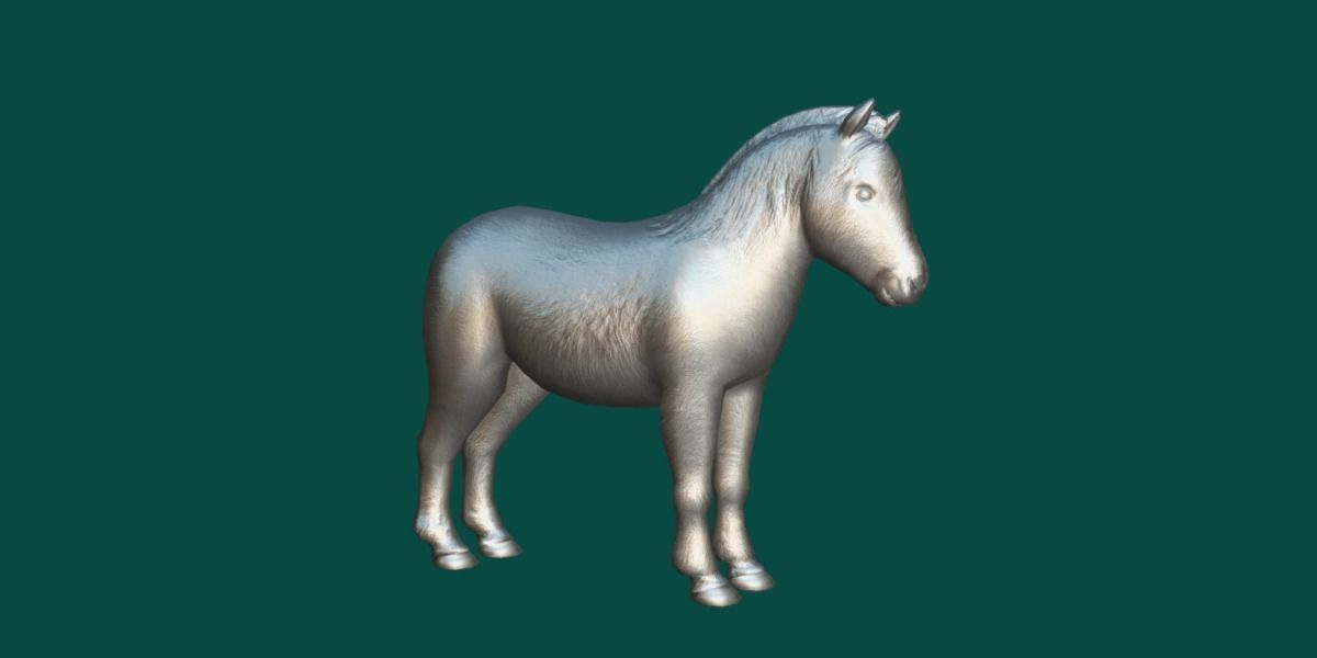 Pony Small Horse Animal Low-poly 3D model_10