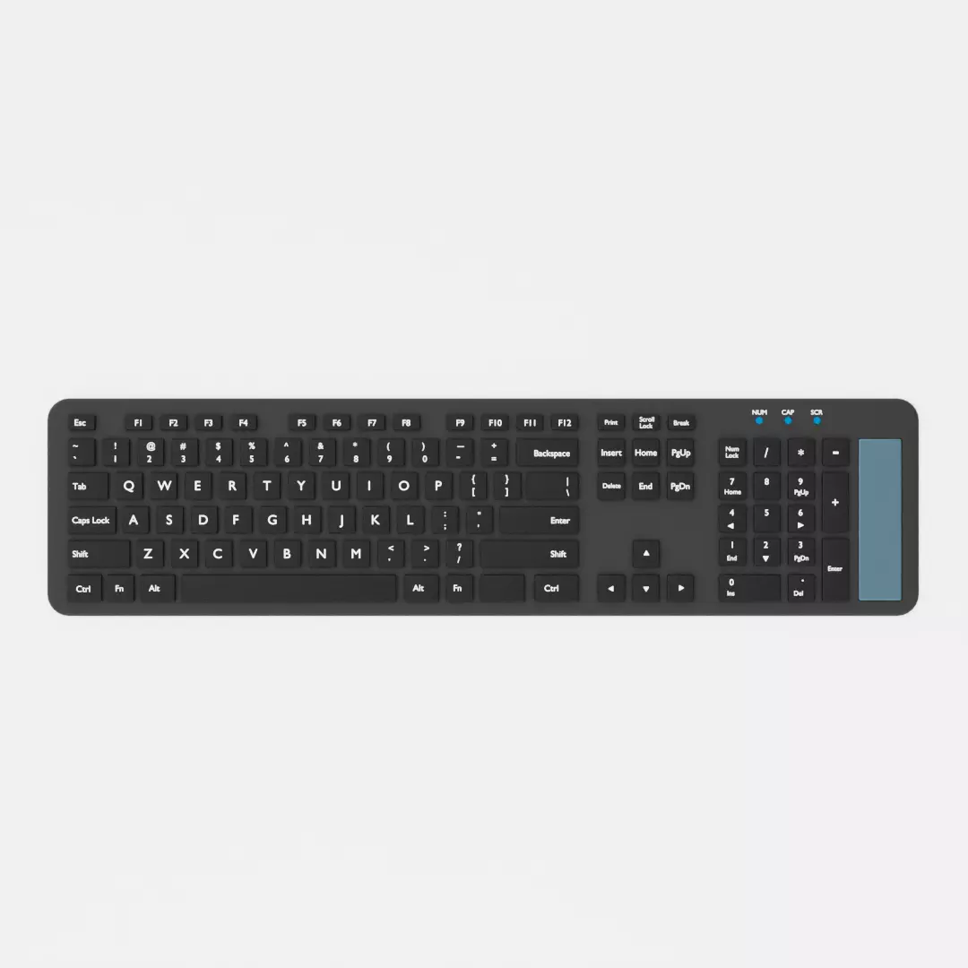 Black Plastic Keyboard 3D model_0