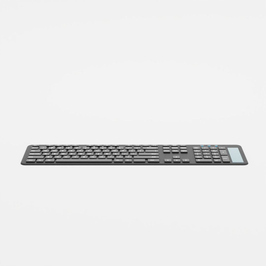 Black Plastic Keyboard 3D model_1