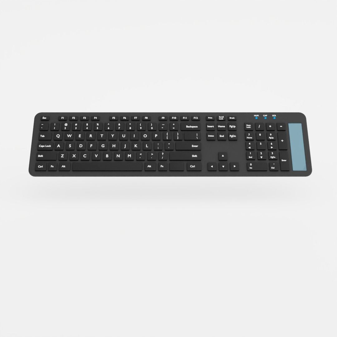 Black Plastic Keyboard 3D model_2