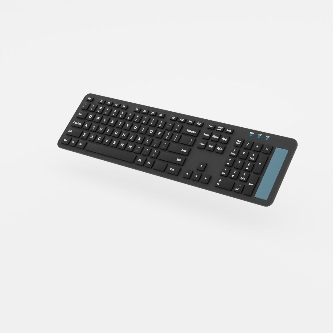 Black Plastic Keyboard 3D model_4