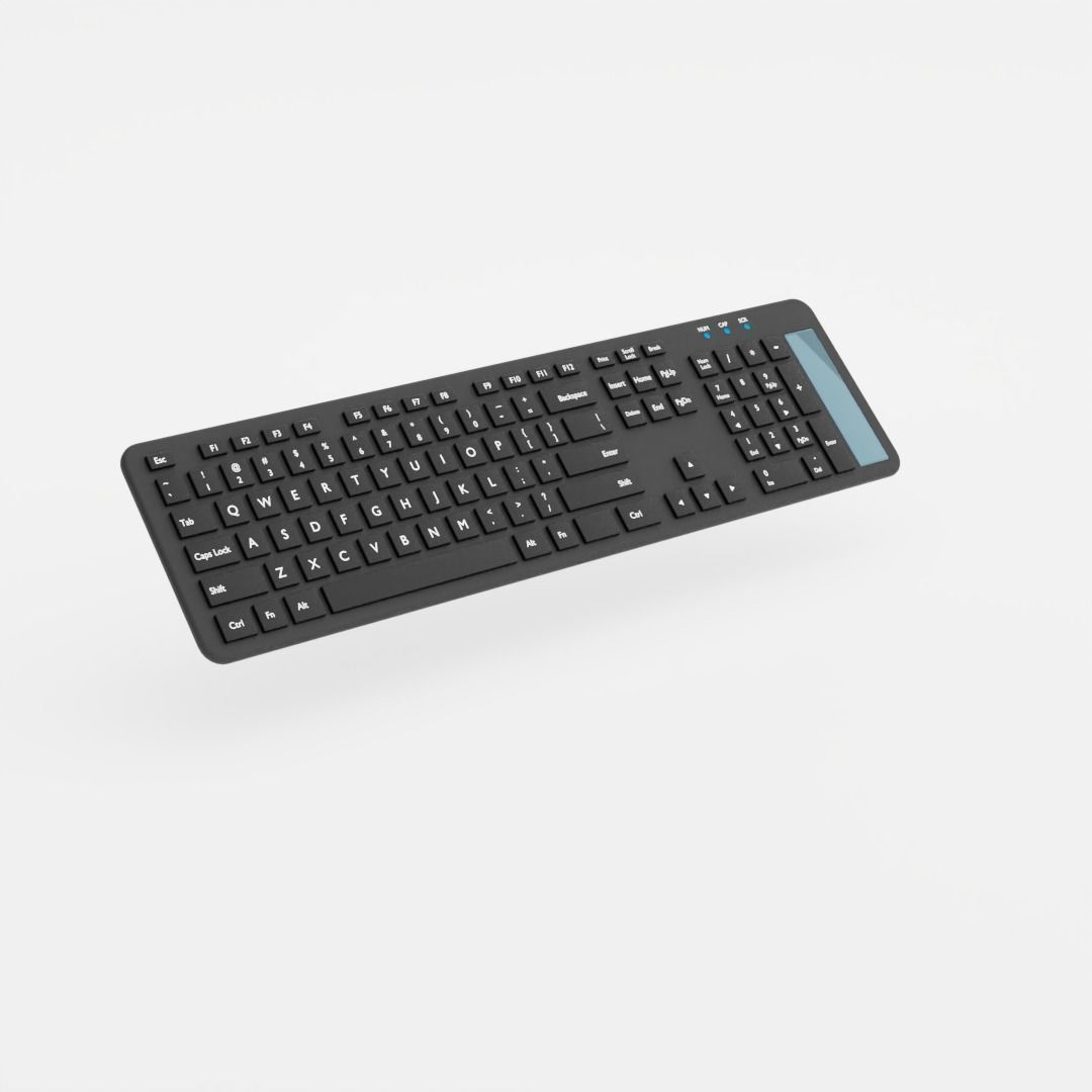 Black Plastic Keyboard 3D model_3