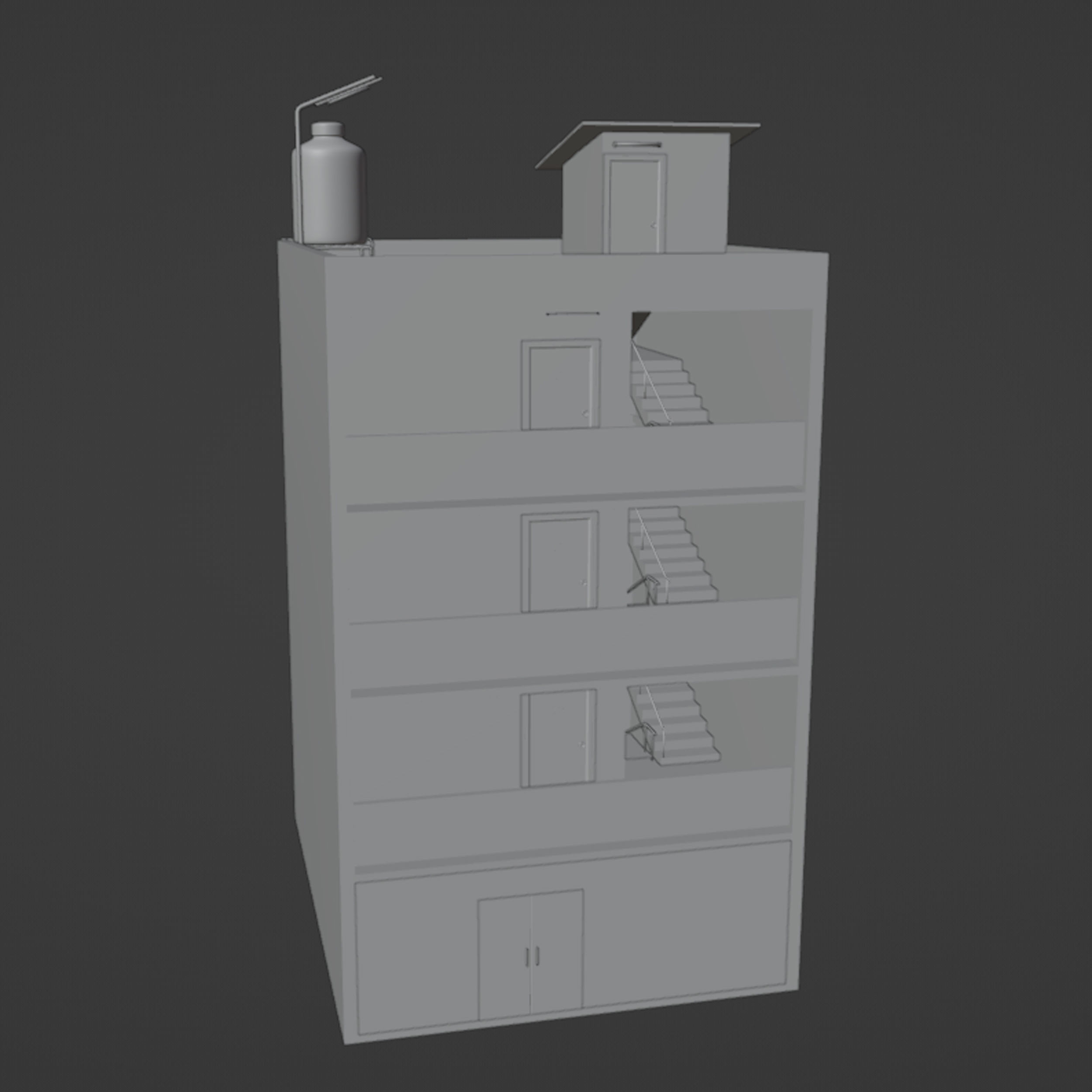 Apartment at night 3D model_2