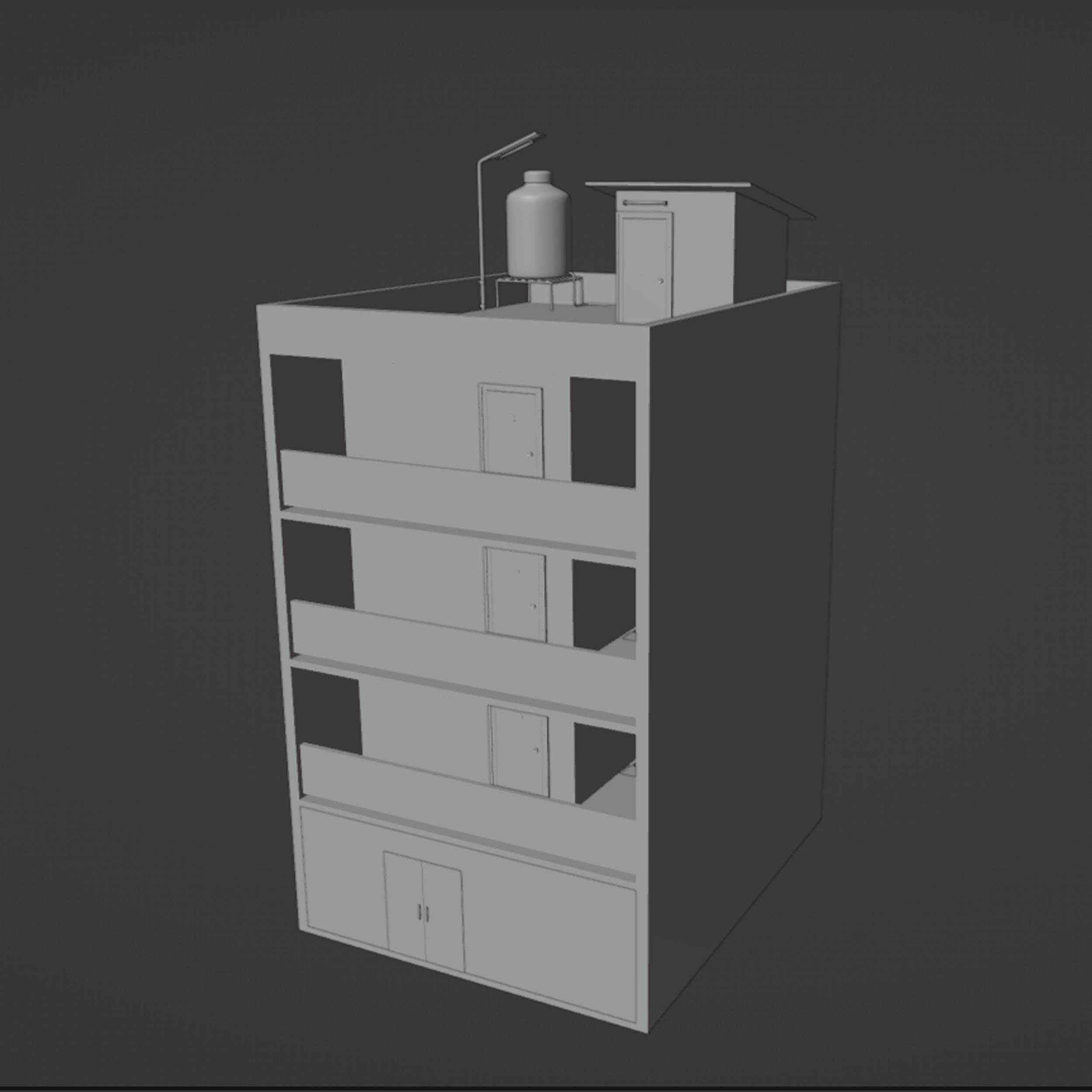 Apartment at night 3D model_1