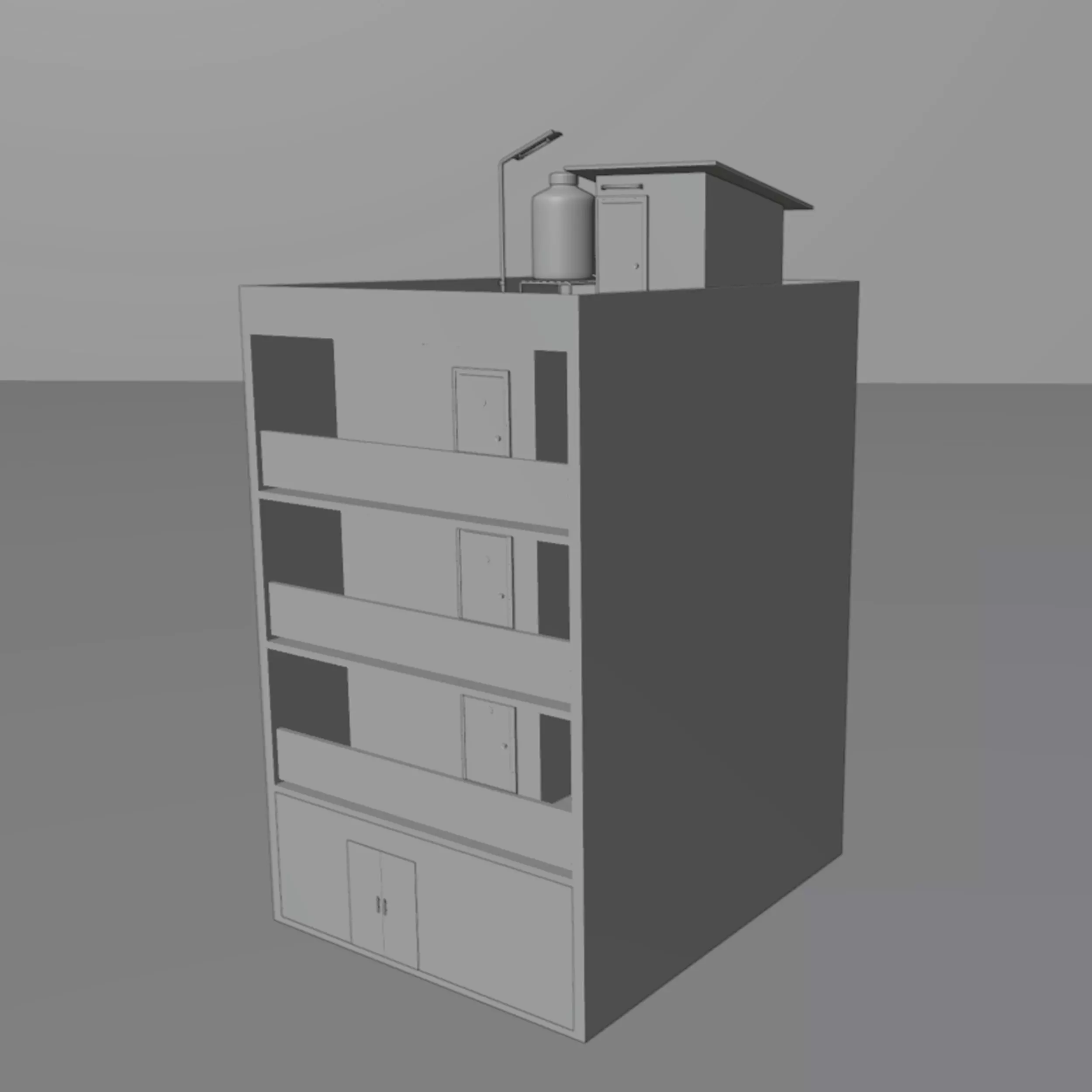 Apartment at night 3D model_0