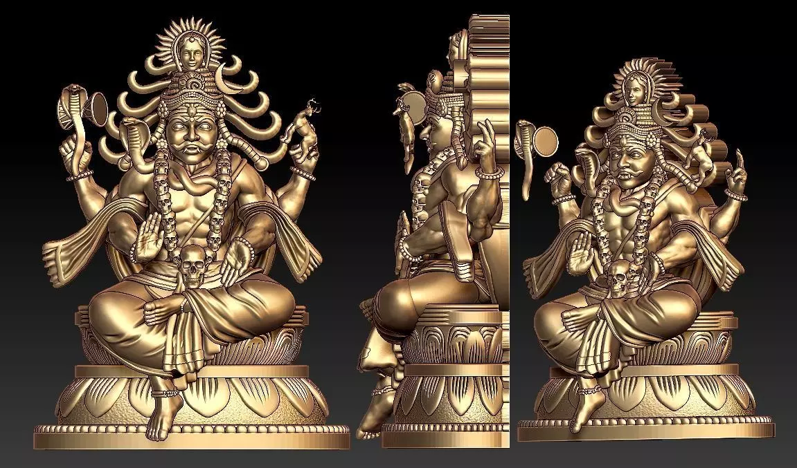 Rudhra Shiva Pendant 3D print model_0