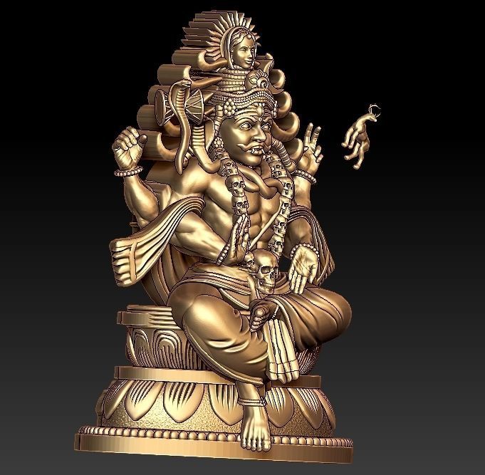 Rudhra Shiva Pendant 3D print model_3