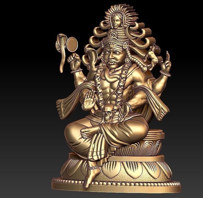 Rudhra Shiva Pendant 3D print model_2