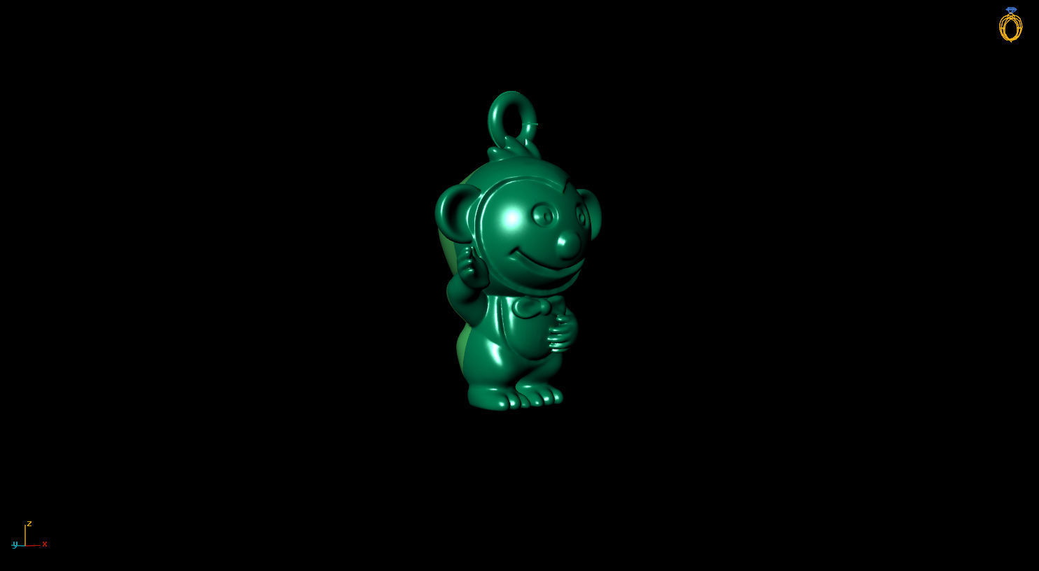 monkey pendant 3D print model 3D print model_5