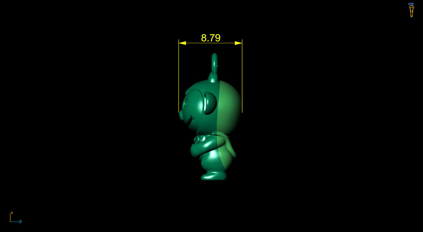 monkey pendant 3D print model 3D print model_1