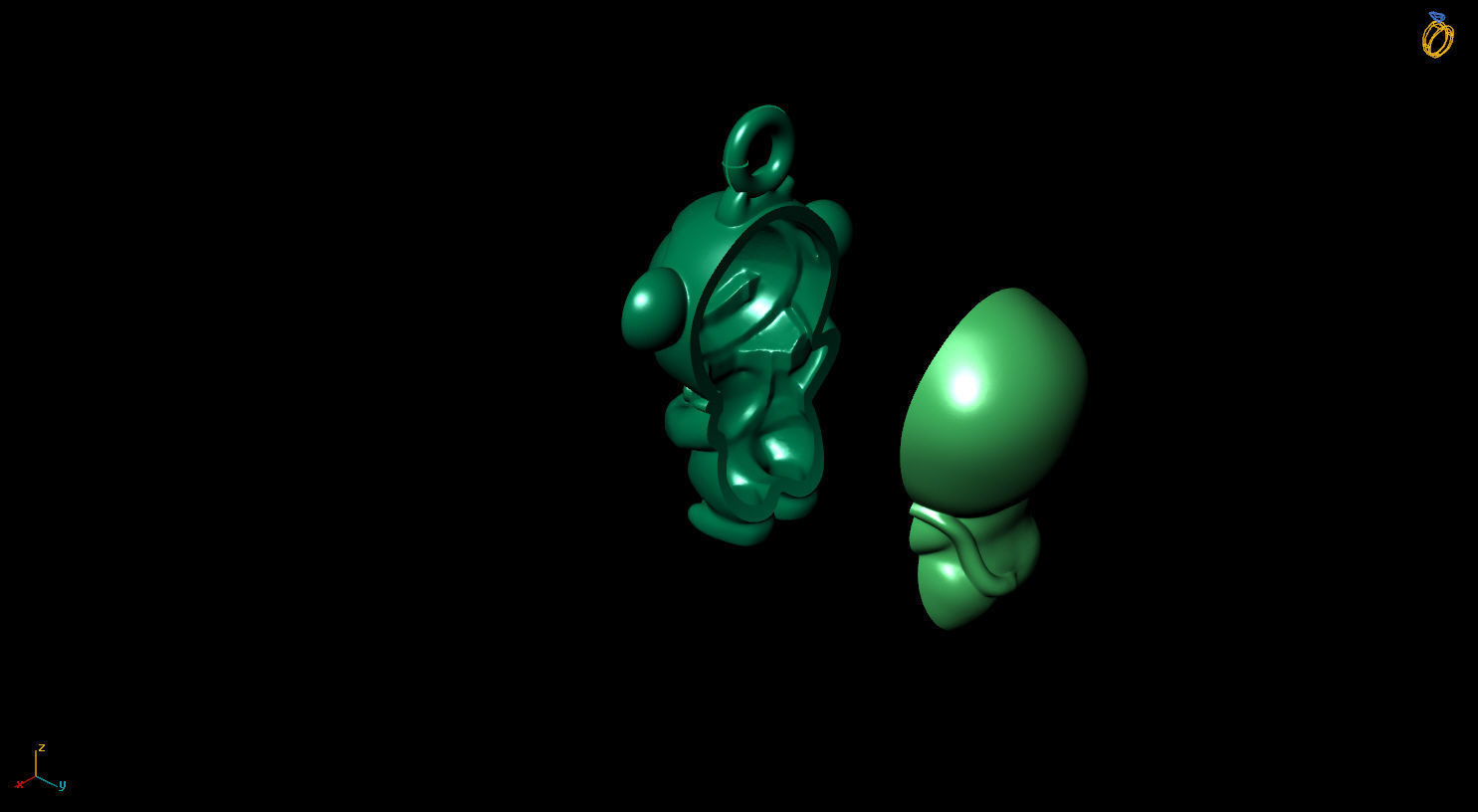 monkey pendant 3D print model 3D print model_2