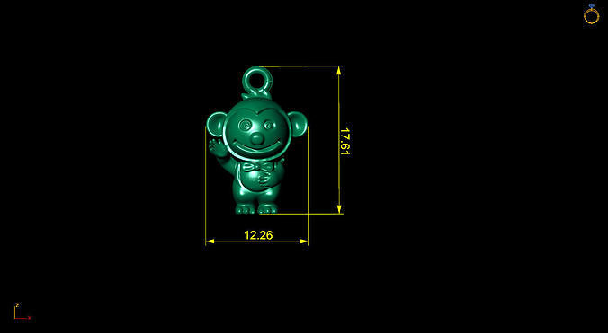 monkey pendant 3D print model 3D print model