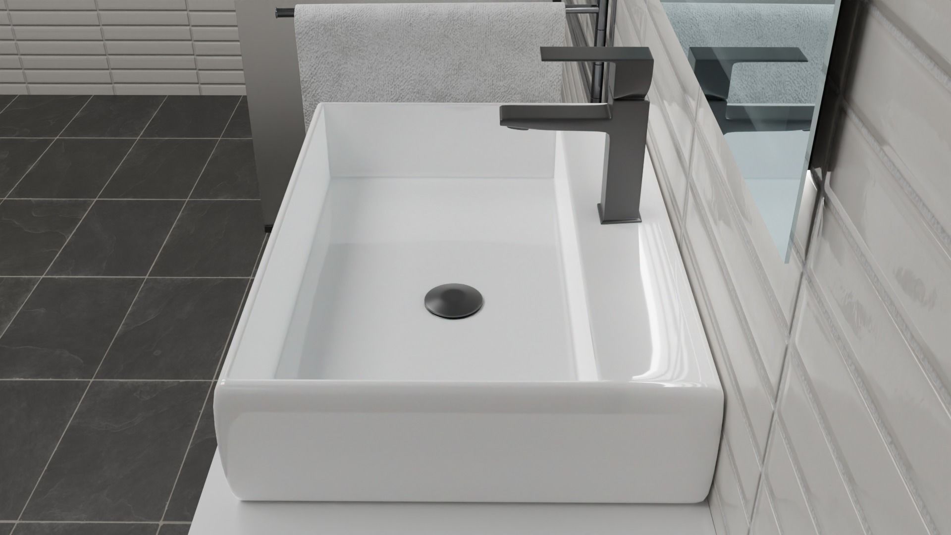 Bathroom collection - washbasin Free 3D model_4