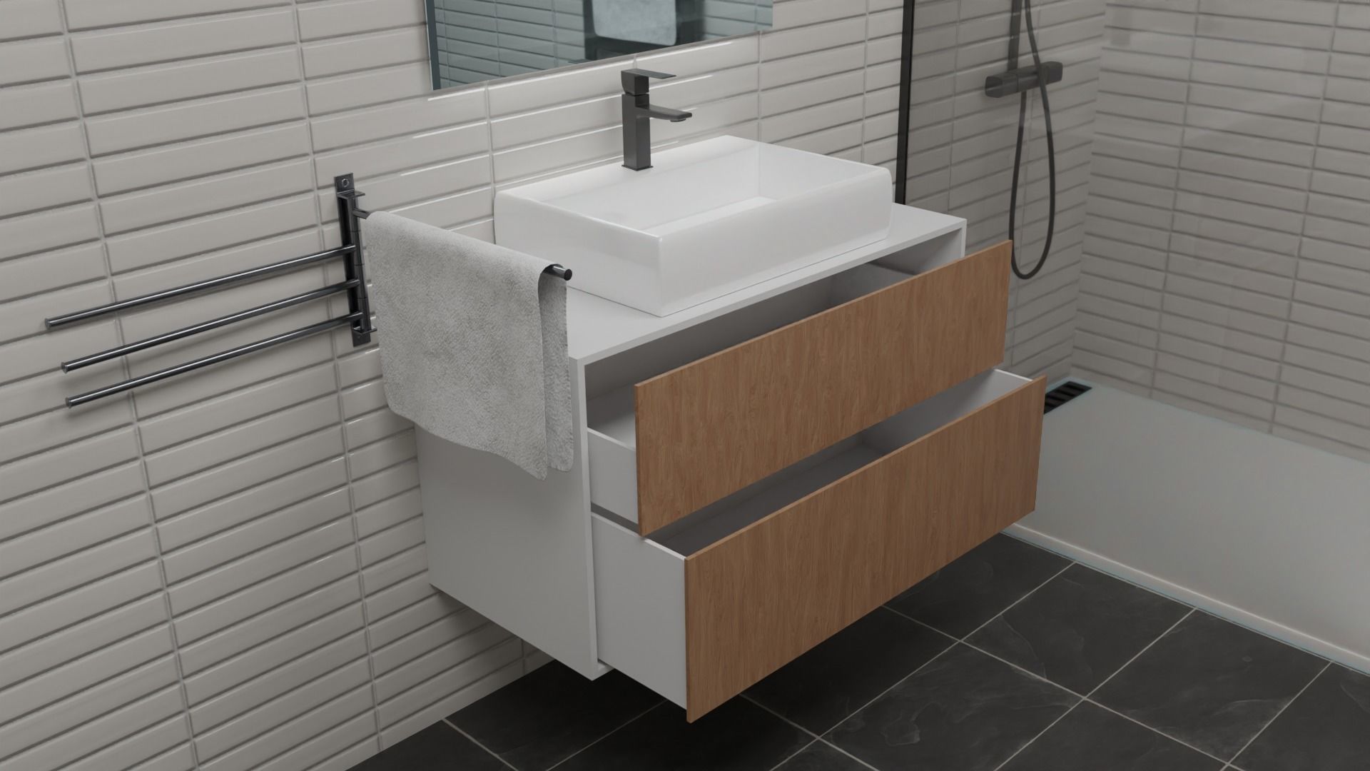 Bathroom collection - washbasin Free 3D model_3