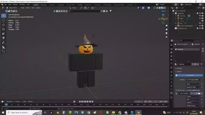 Roblox UGC Pumpkin witch hat accessory 3D model