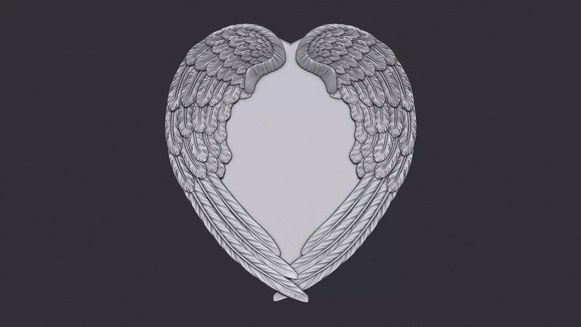 Angel Wings and Heart Memorial 3D print model