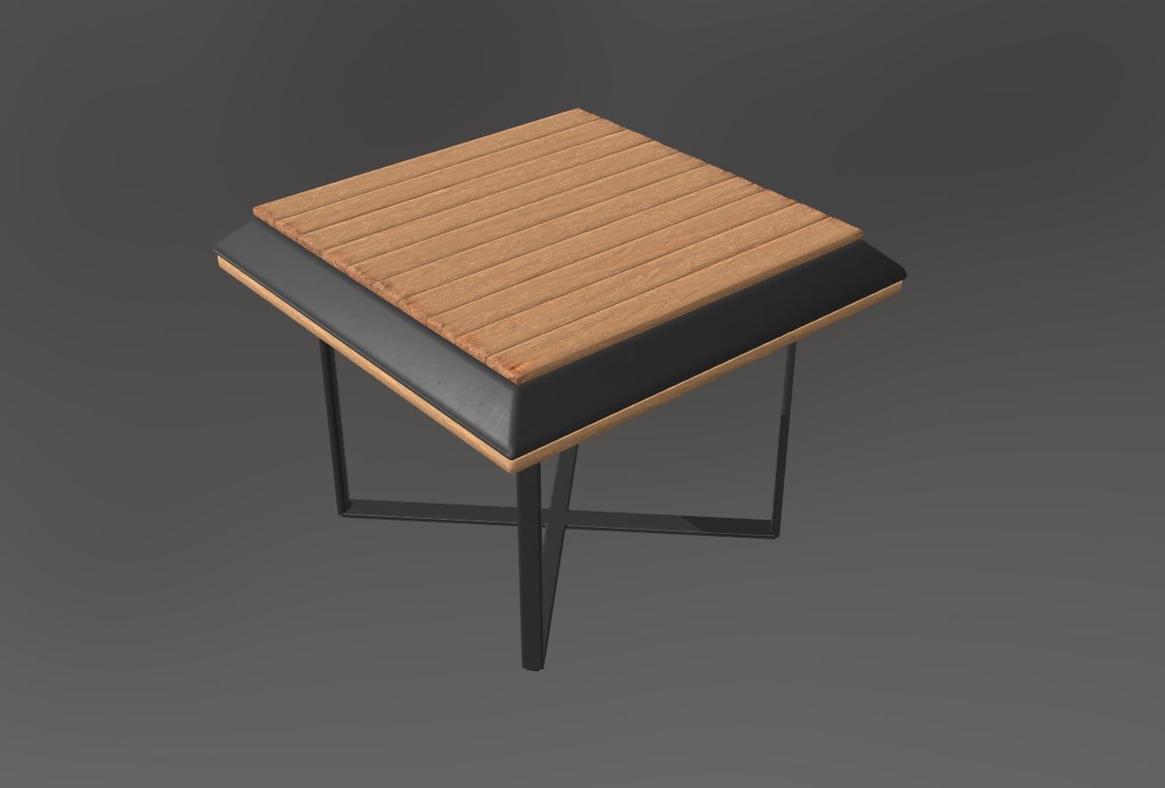 Editable Modern design squared coffee table 3D print model_8