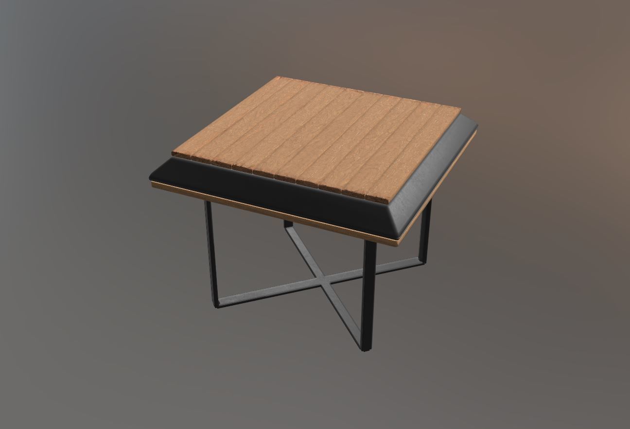 Editable Modern design squared coffee table 3D print model_14