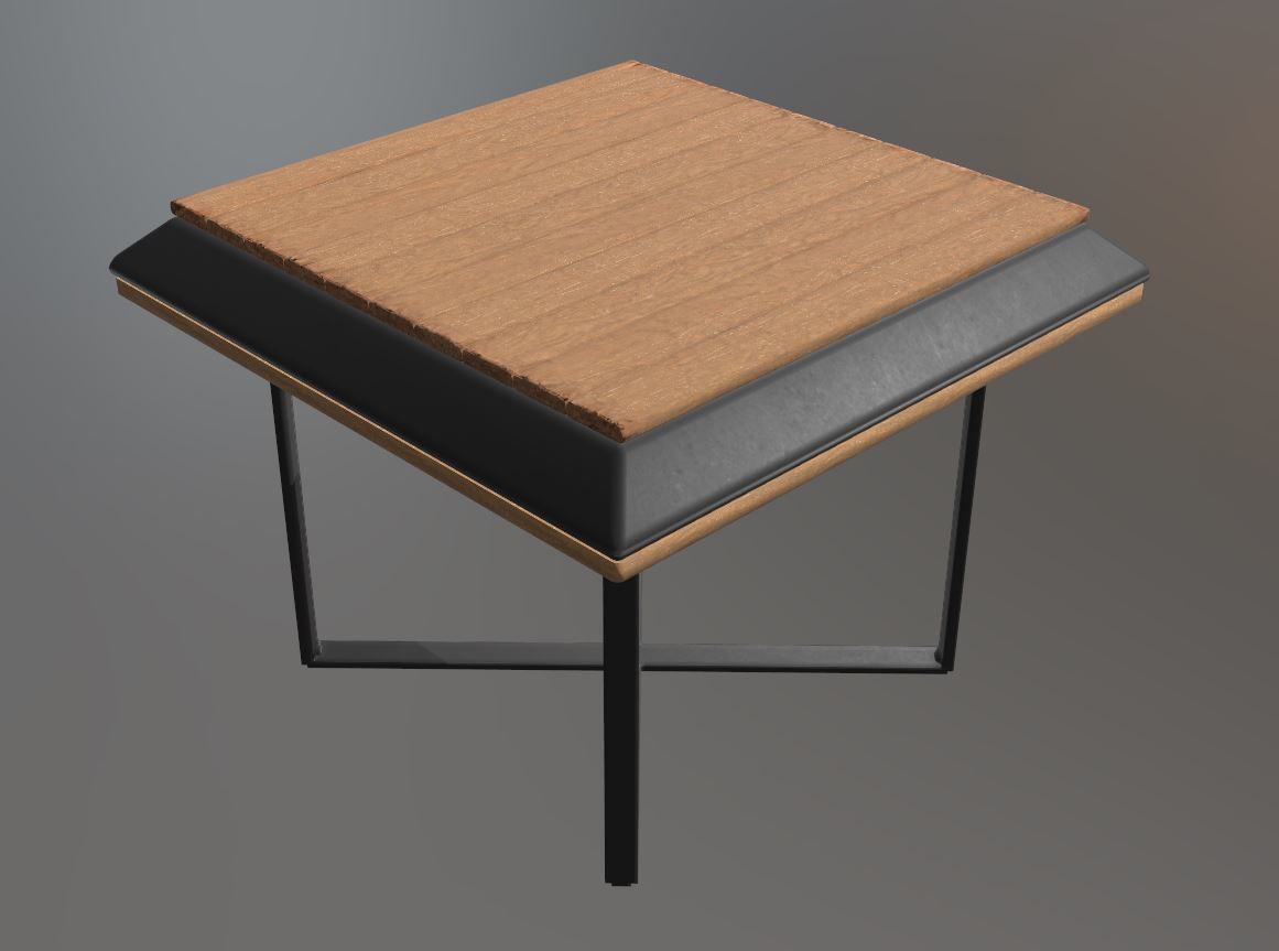 Editable Modern design squared coffee table 3D print model_7