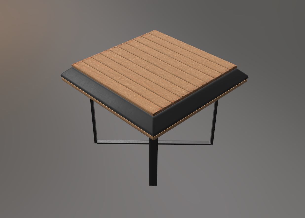 Editable Modern design squared coffee table 3D print model_9
