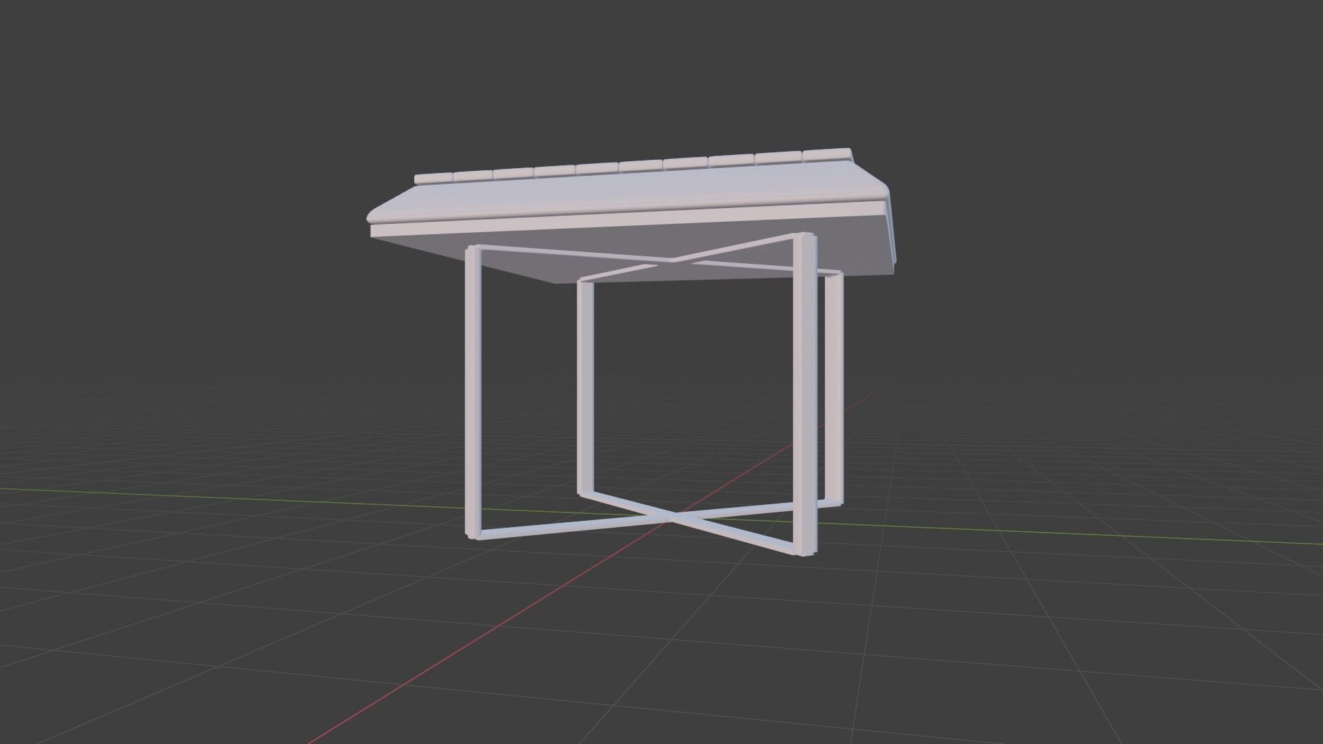 Editable Modern design squared coffee table 3D print model_3
