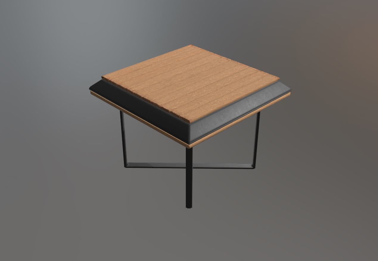 Editable Modern design squared coffee table 3D print model_6