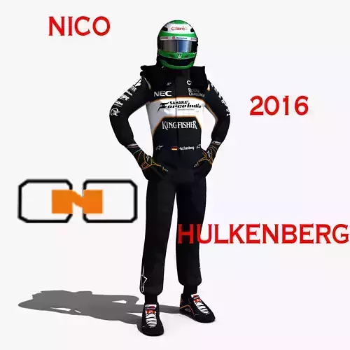 Nico Hulkenberg 2016 Low-poly 3D model