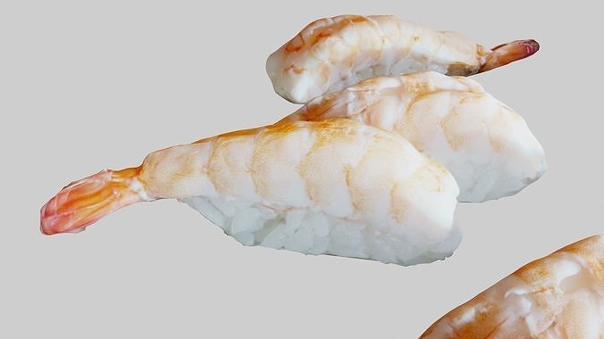 Sushi Delight 3D Scanned Shrimp Nigiri  3D print model 7