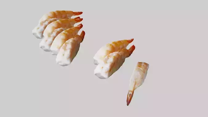 Sushi Delight 3D Scanned Shrimp Nigiri  3D print model