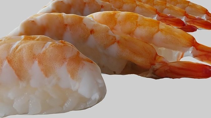 Sushi Delight 3D Scanned Shrimp Nigiri  3D print model 3