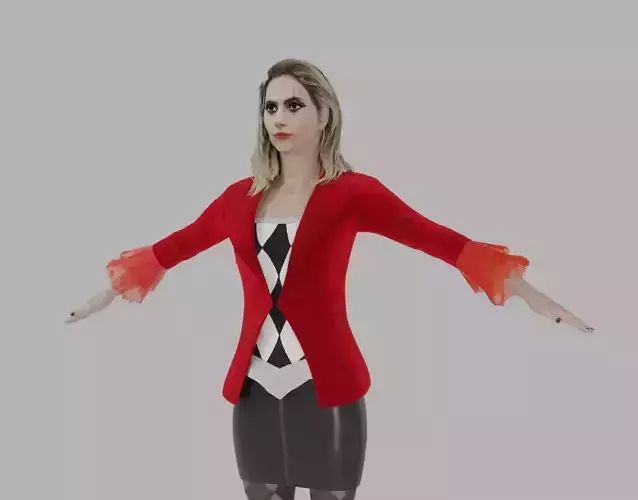 Harley Quinn - Lady Gaga rigged Low-poly 3D model