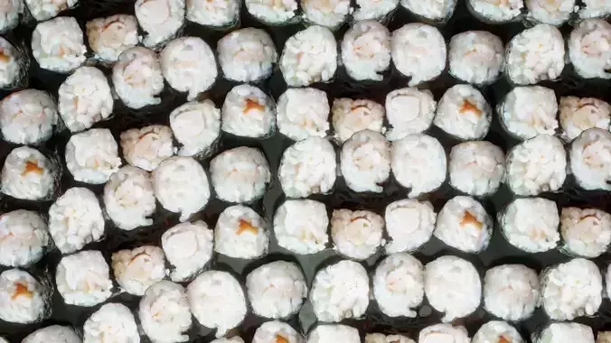 Real 3D scanned Ebi Hosomaki Sushi Roll 3D print model
