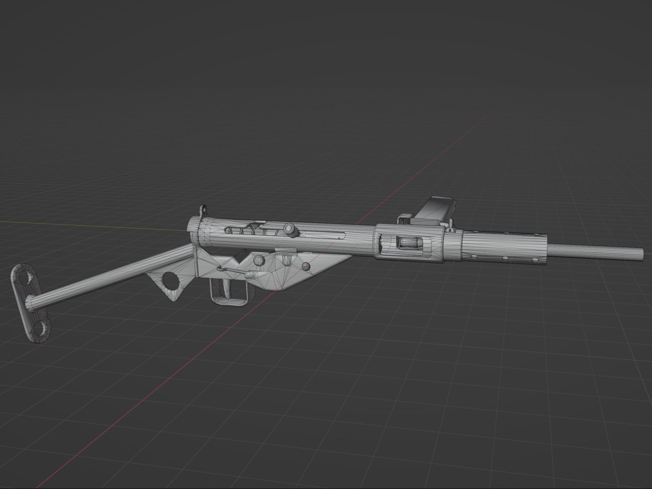 Sten Mk2 Low-poly 3D model_5