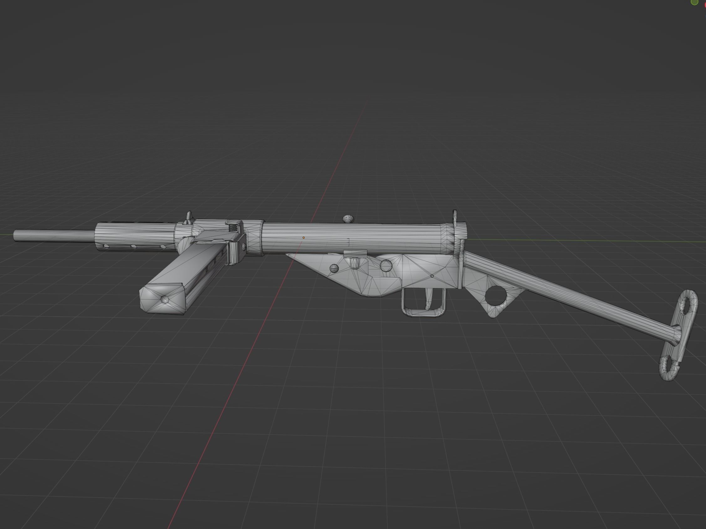 Sten Mk2 Low-poly 3D model_1