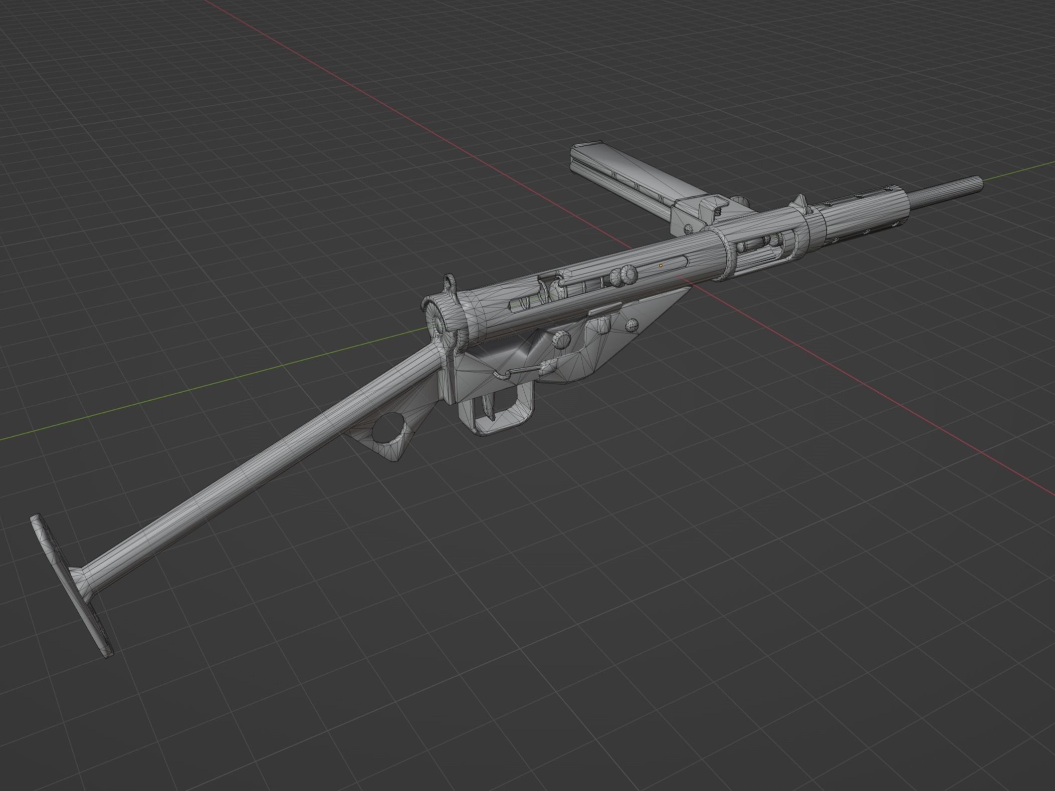 Sten Mk2 Low-poly 3D model_4