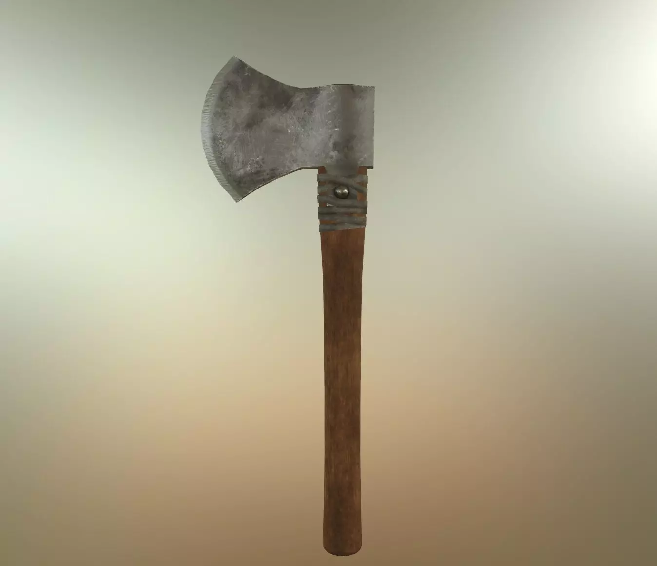 Iron Woodcutting Axe - Game Ready PBR Tool Prop Low-poly 3D model