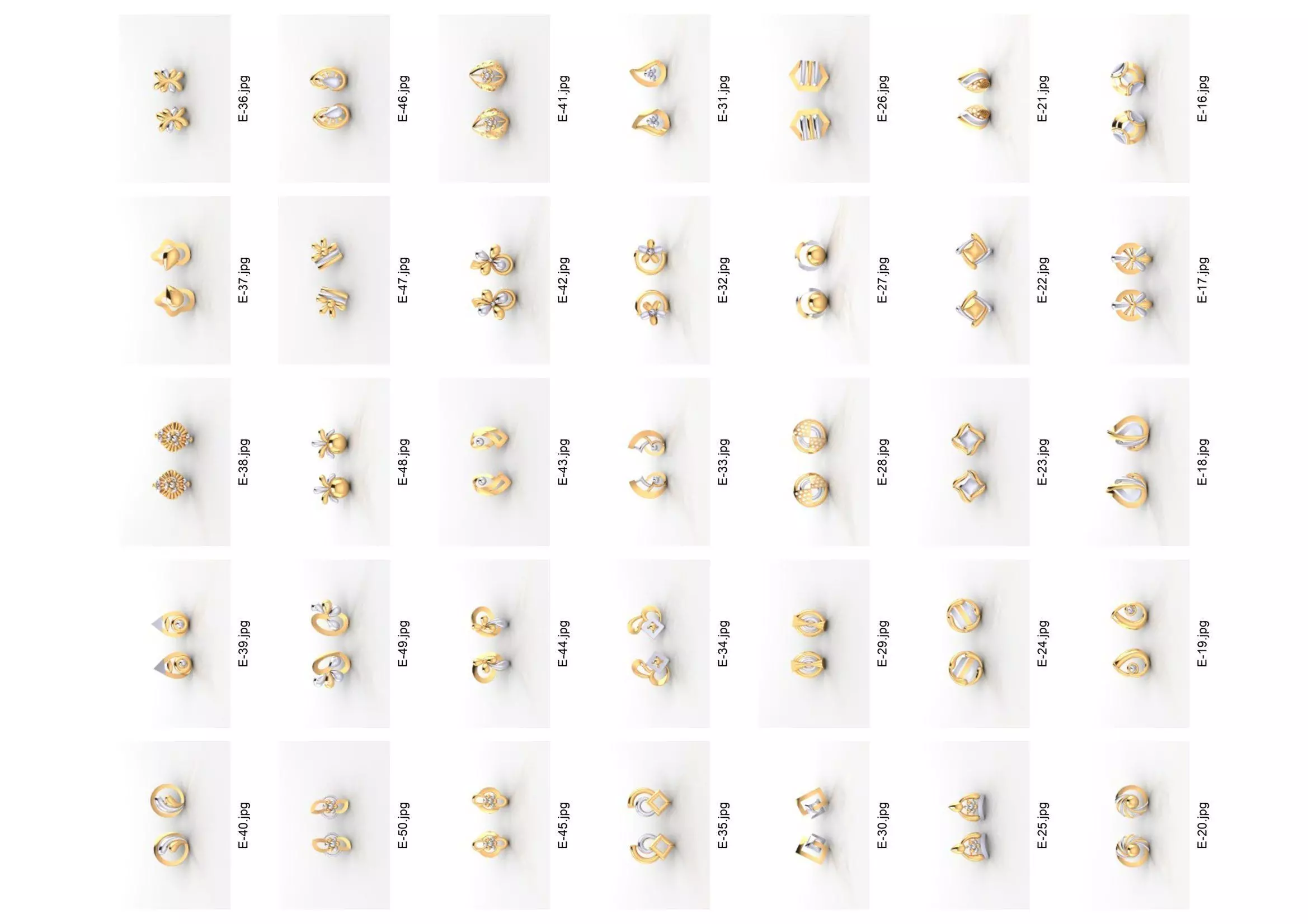 50 PIECES WOMEN EARING TOPS READY TO PRINT 3D print model