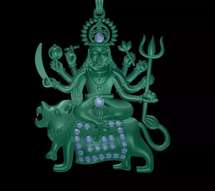 mata ji pendent 3D model_0