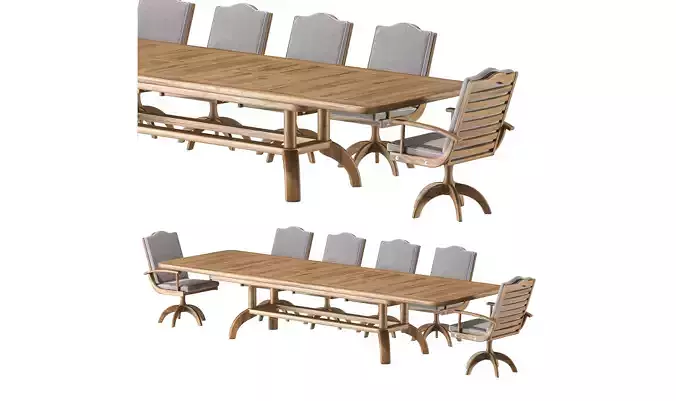 sette garden amor table and chair 3D model