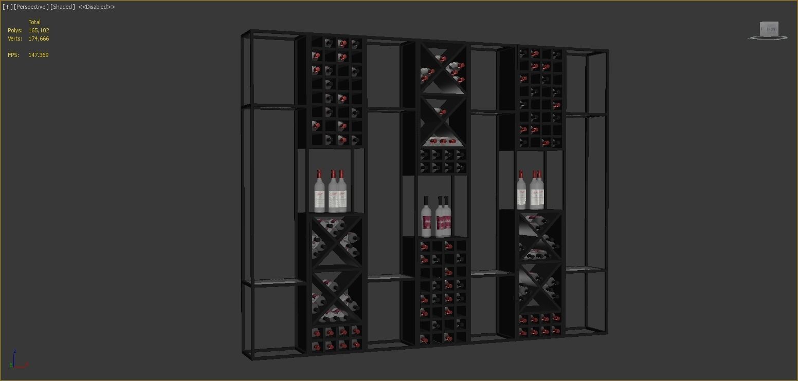 Wine Shelf 1 3D model_3