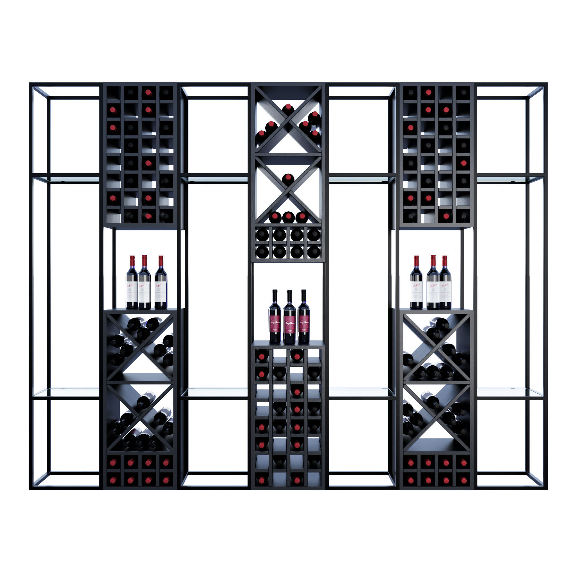 Wine Shelf 1 3D model_1