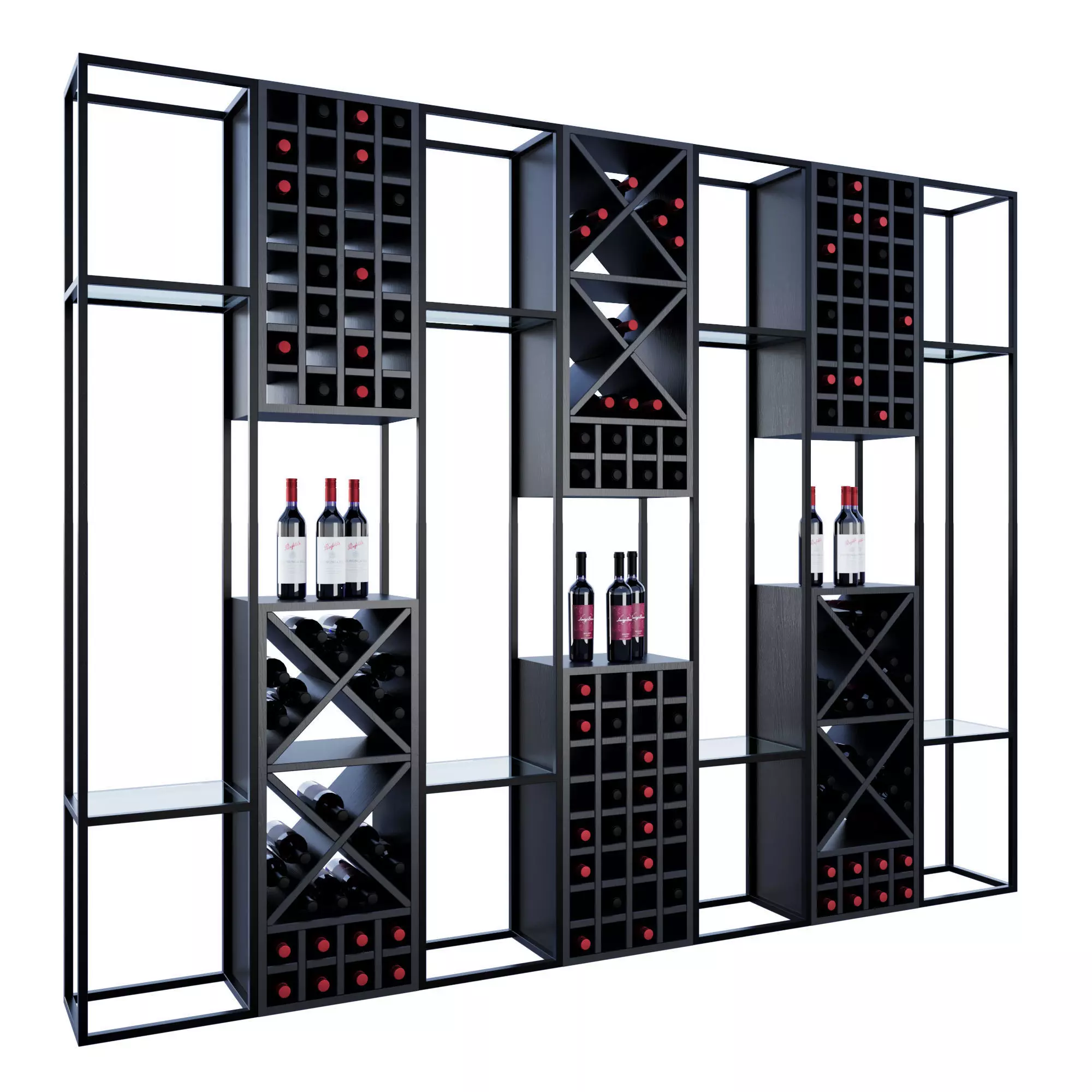 Wine Shelf 1 3D model_0