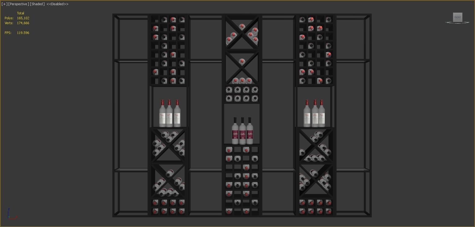 Wine Shelf 1 3D model_4