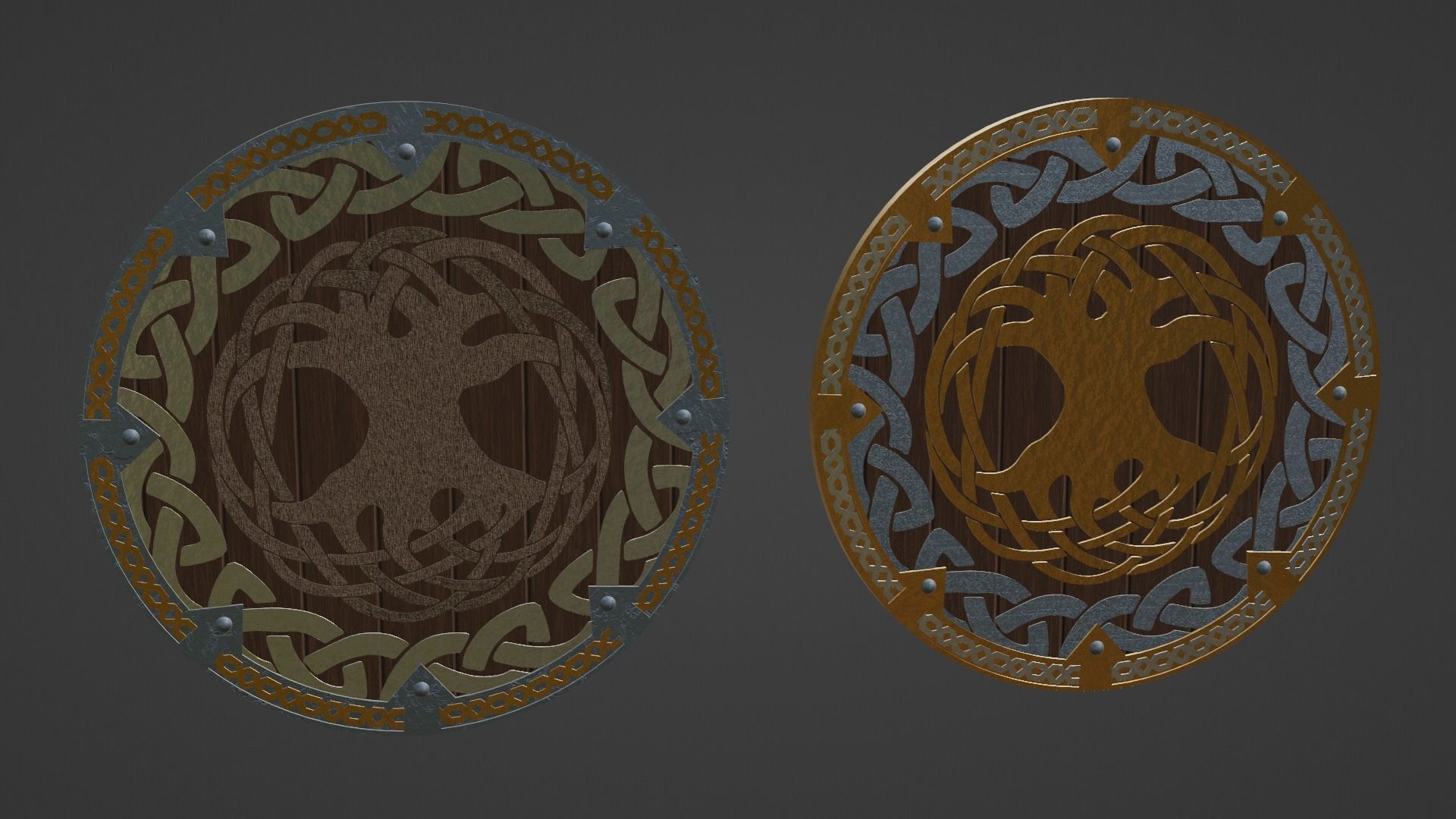 Viking Shield 3D model_1