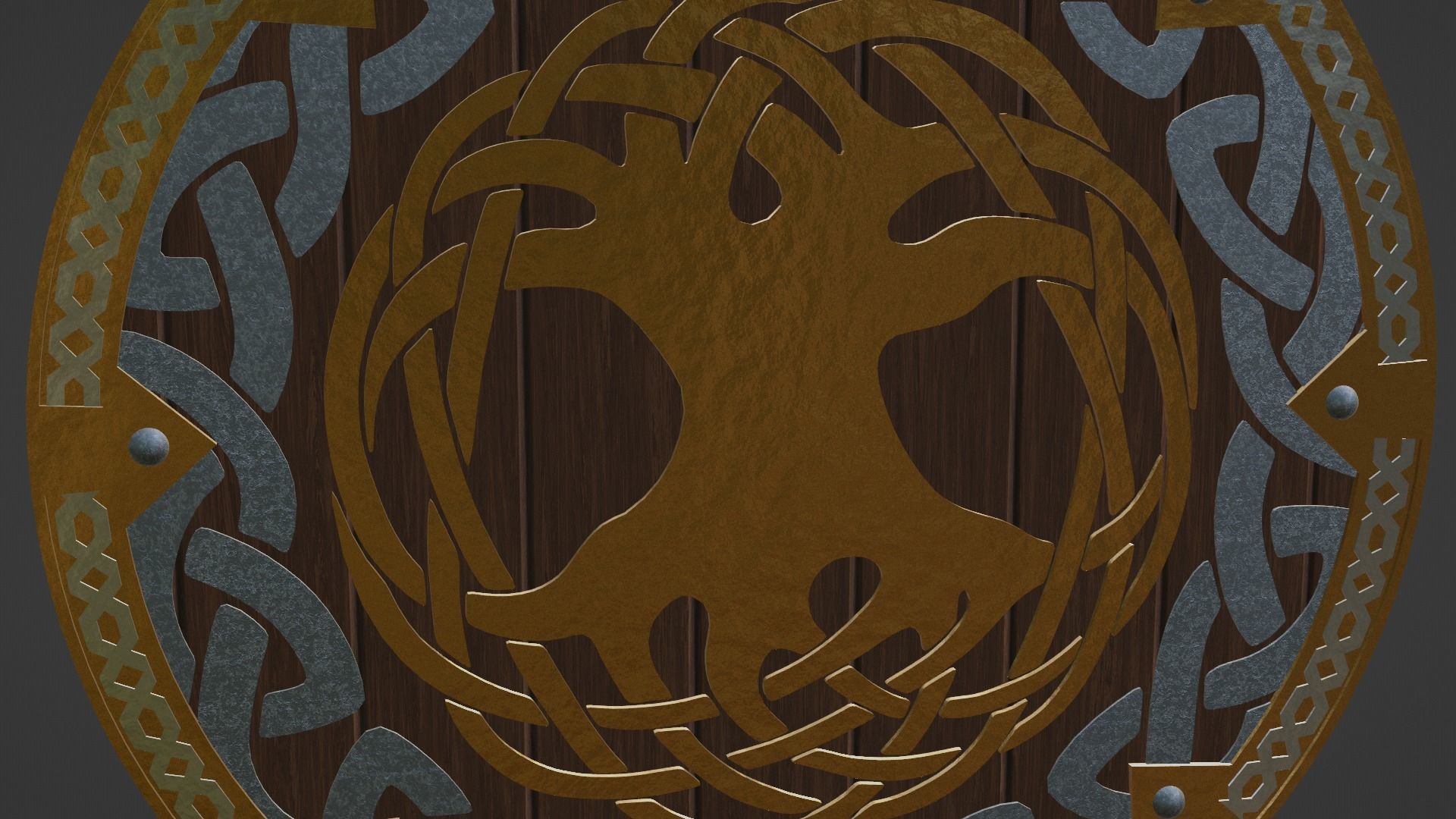 Viking Shield 3D model_9